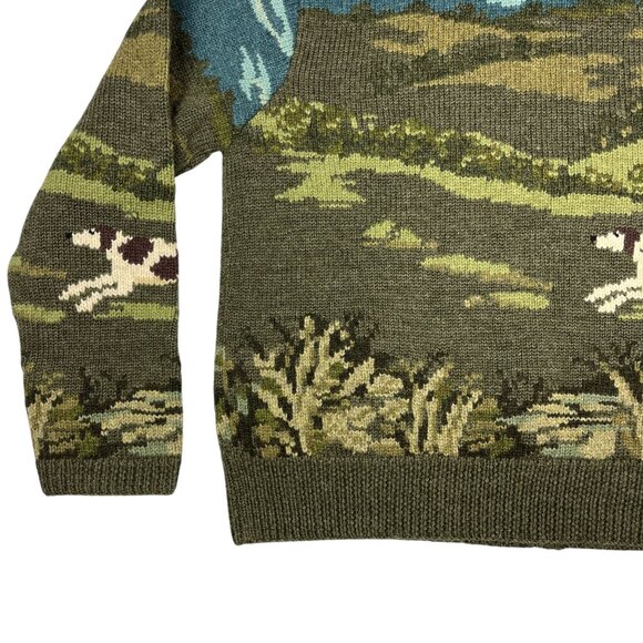 Vintage Ralph Lauren Wool Dog Hunt Cardigan Sweater Hoodie Jacket - Picture 15 of 16